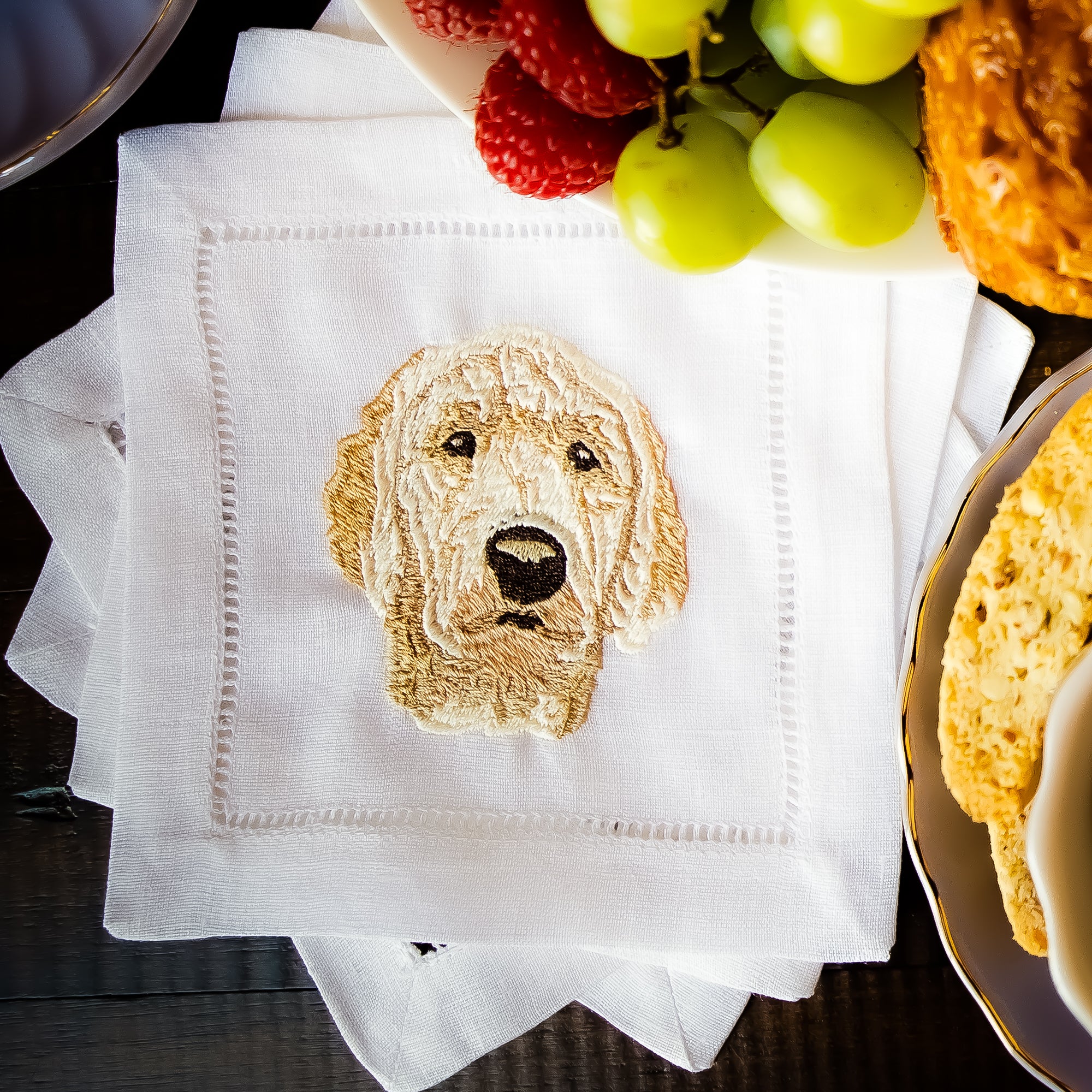 Custom Embroidered Dinner Napkins – Threads & Honey