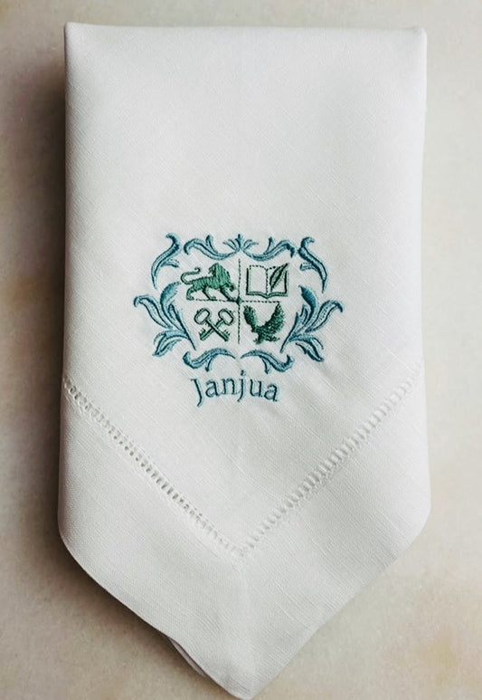 Custom Embroidered Dinner Napkins with Text, Design or Logo