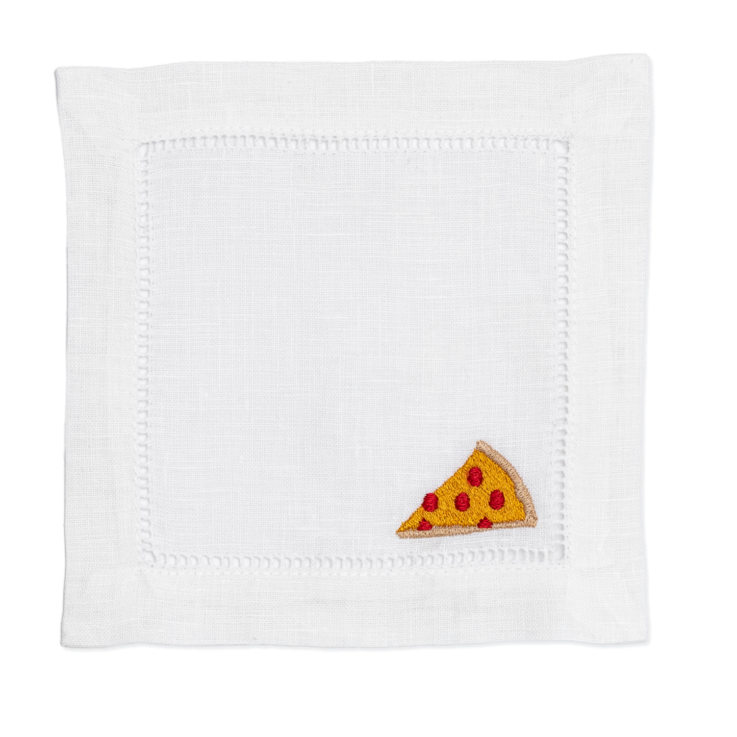 Embroidered Linen Napkins with Food Set Emoji Birthday Gift