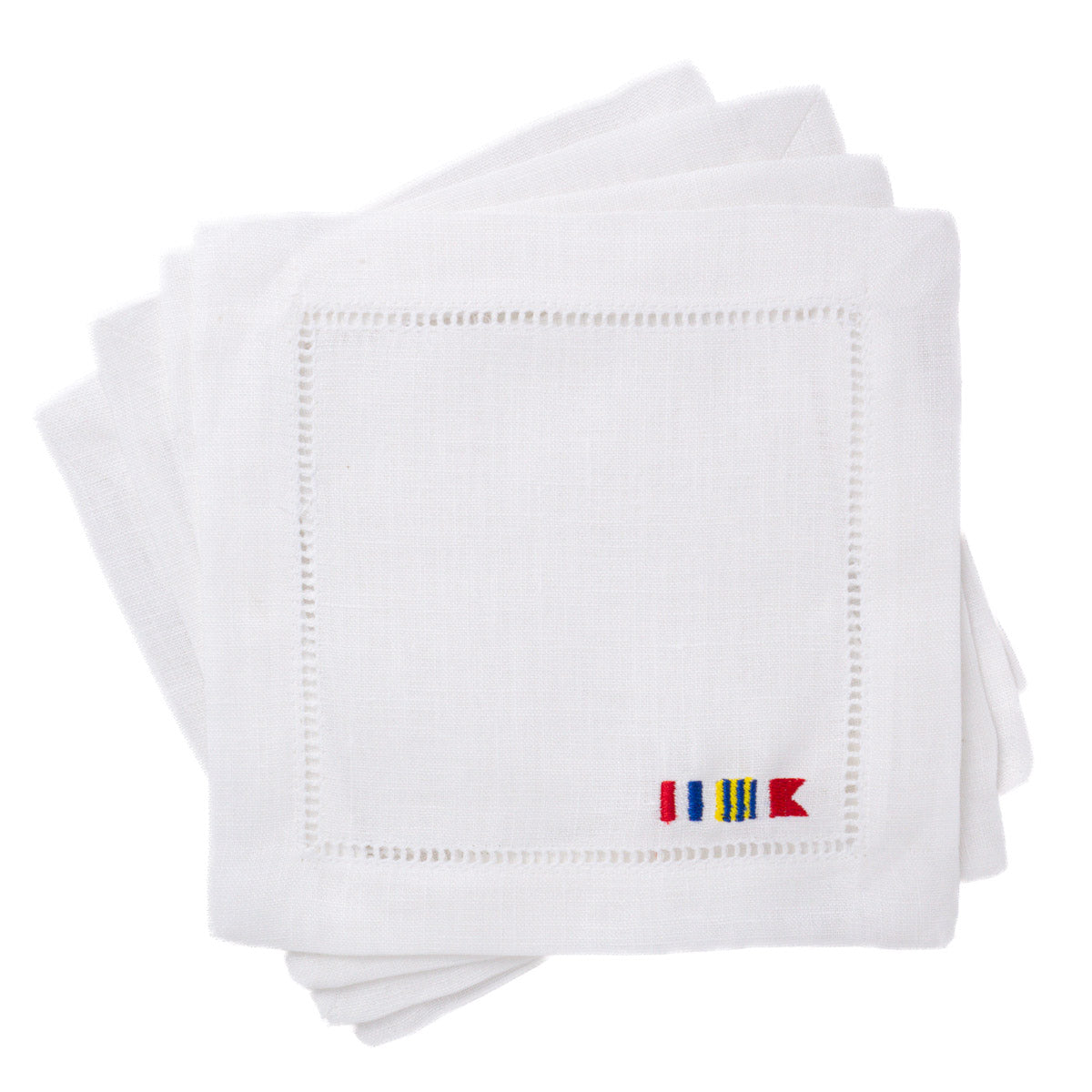 Embroidered Linen Napkins Monogrammed Nautical Flag, Martime Flag, Alphabet Flag