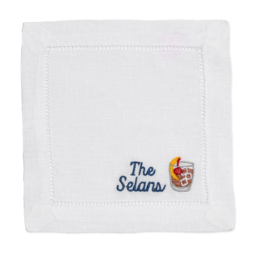 Stylish Halloween cocktail party with embroidered cocktail napkins