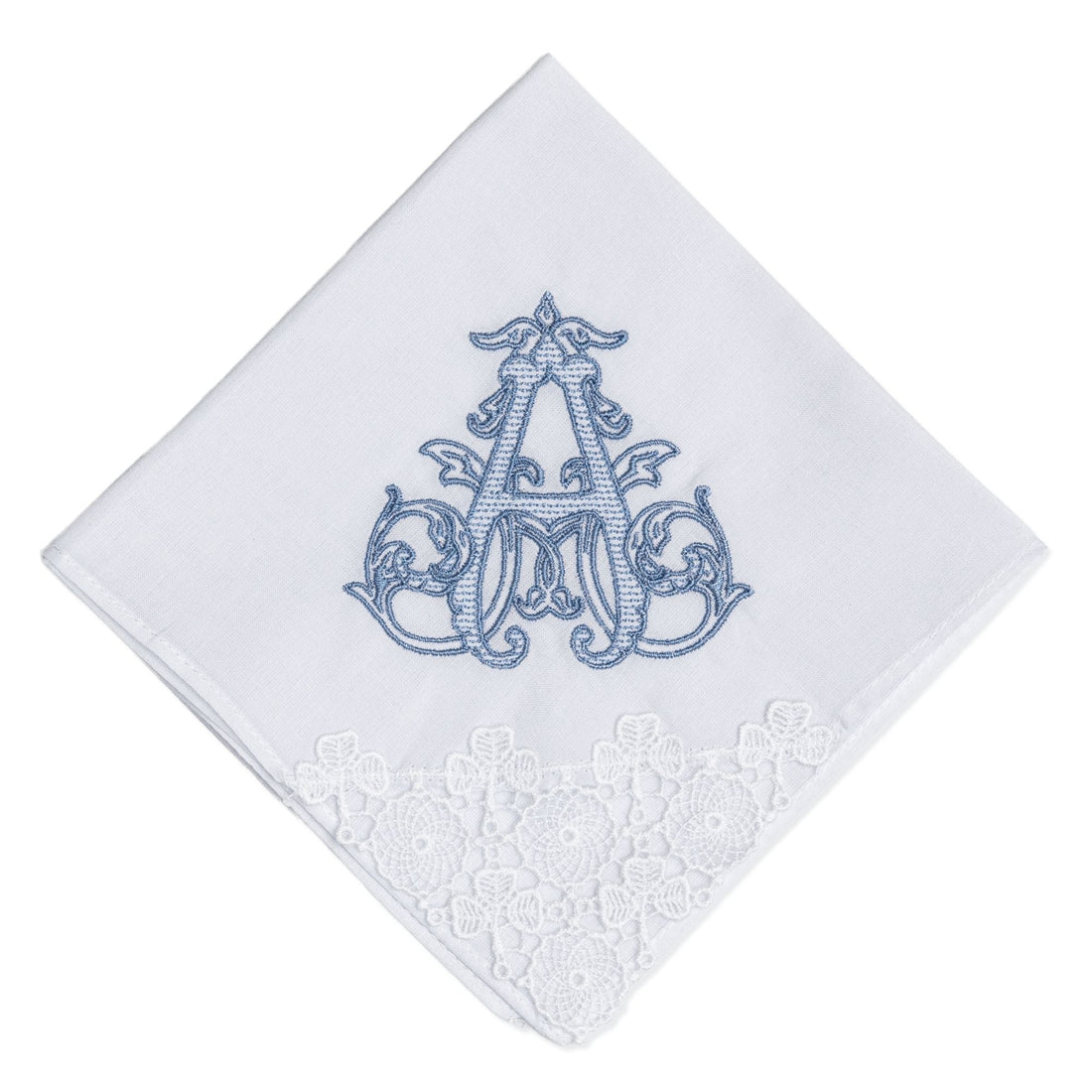 Personalized embroidered handkerchief as an elegant hostess gift