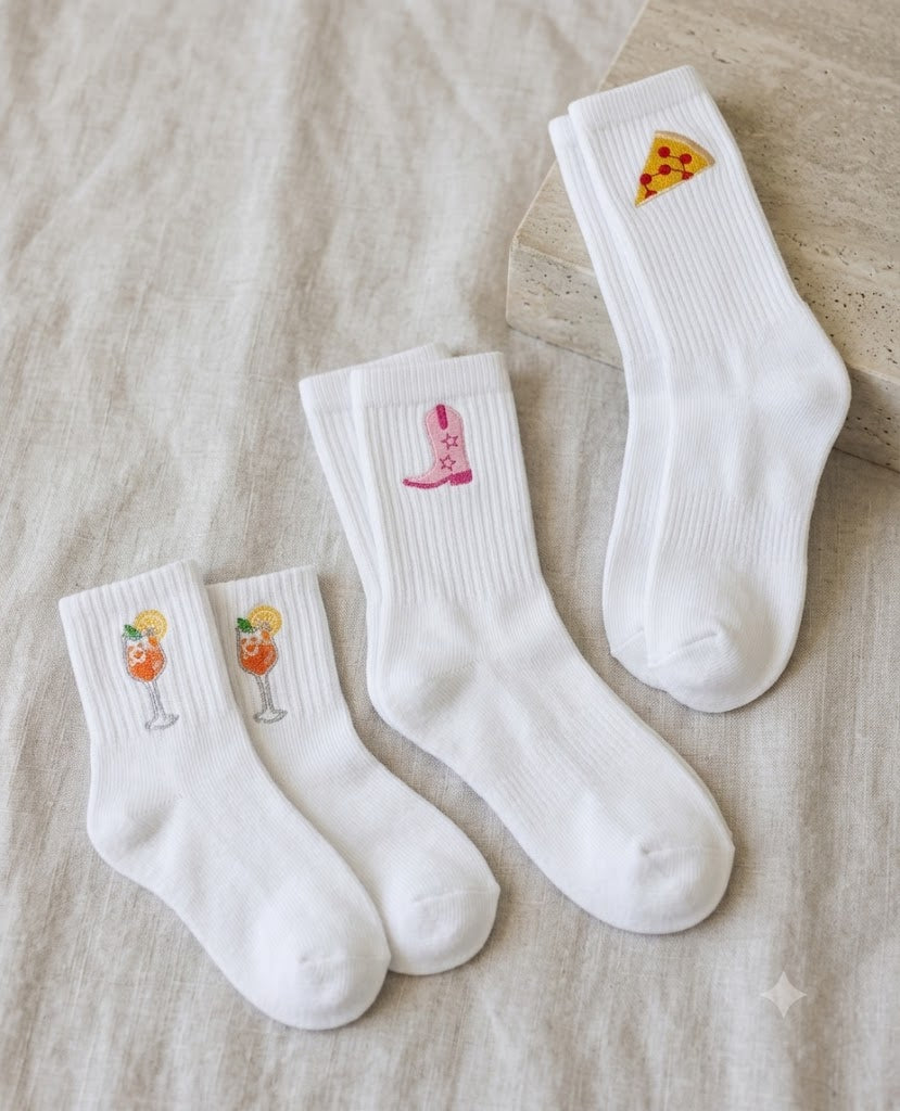 Embroidered Ribbed Socks For Kids