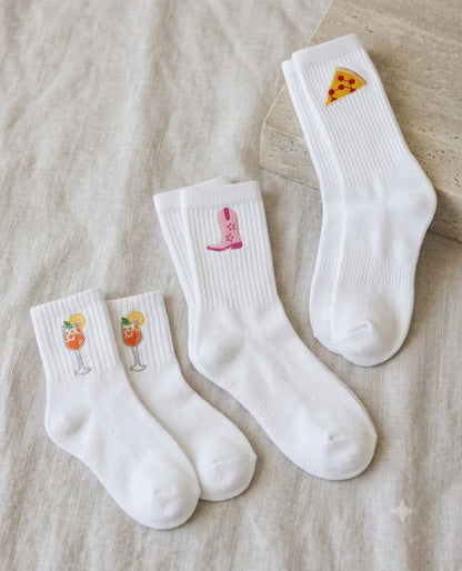 Embroidered Ribbed Socks For Kids
