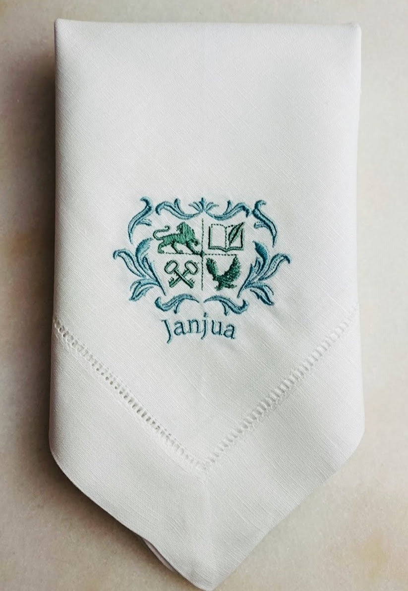 Custom Embroidered Napkins with Text, Design or Logo