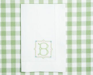 Embroidered Hand Towel Antique Single Letter Monogram – Threads & Honey