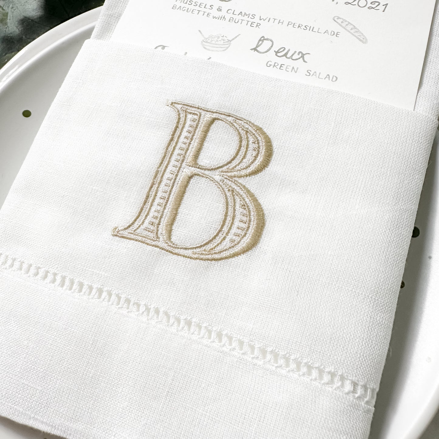 embroidered wedding napkins