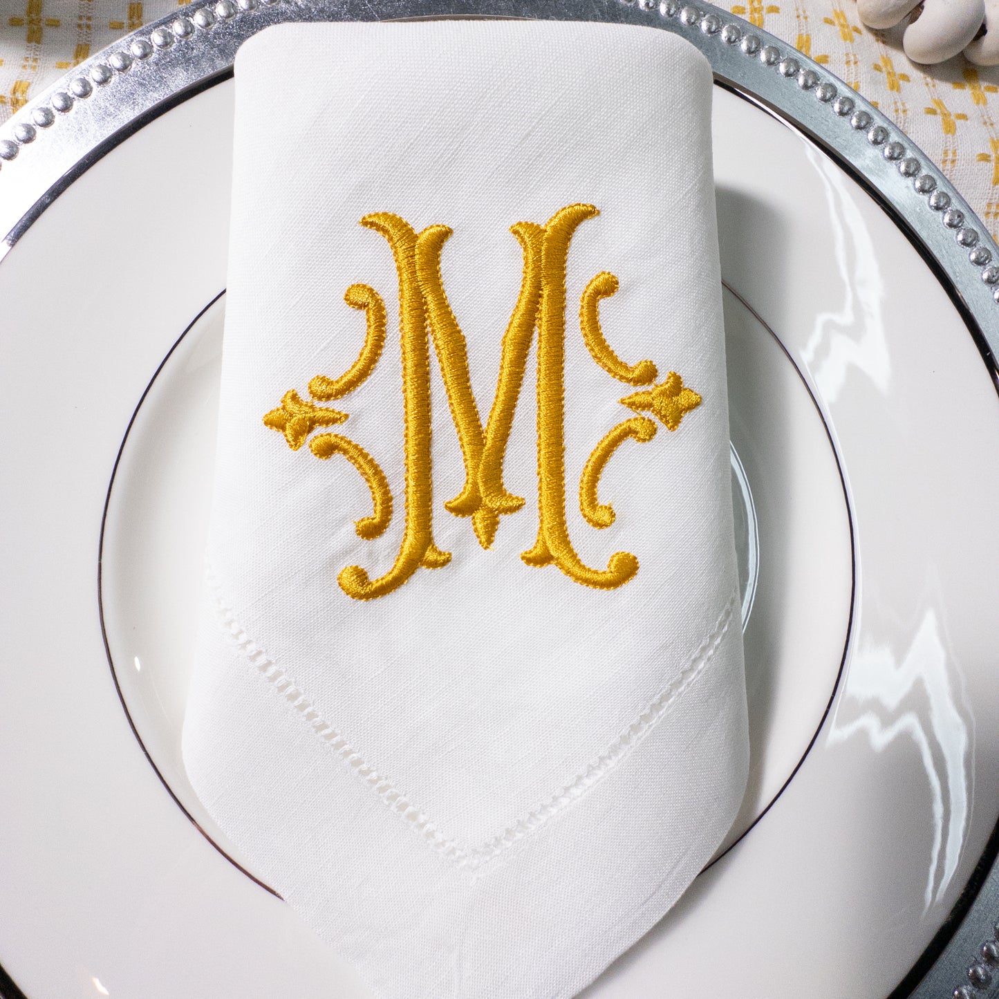 embroidered wedding napkins