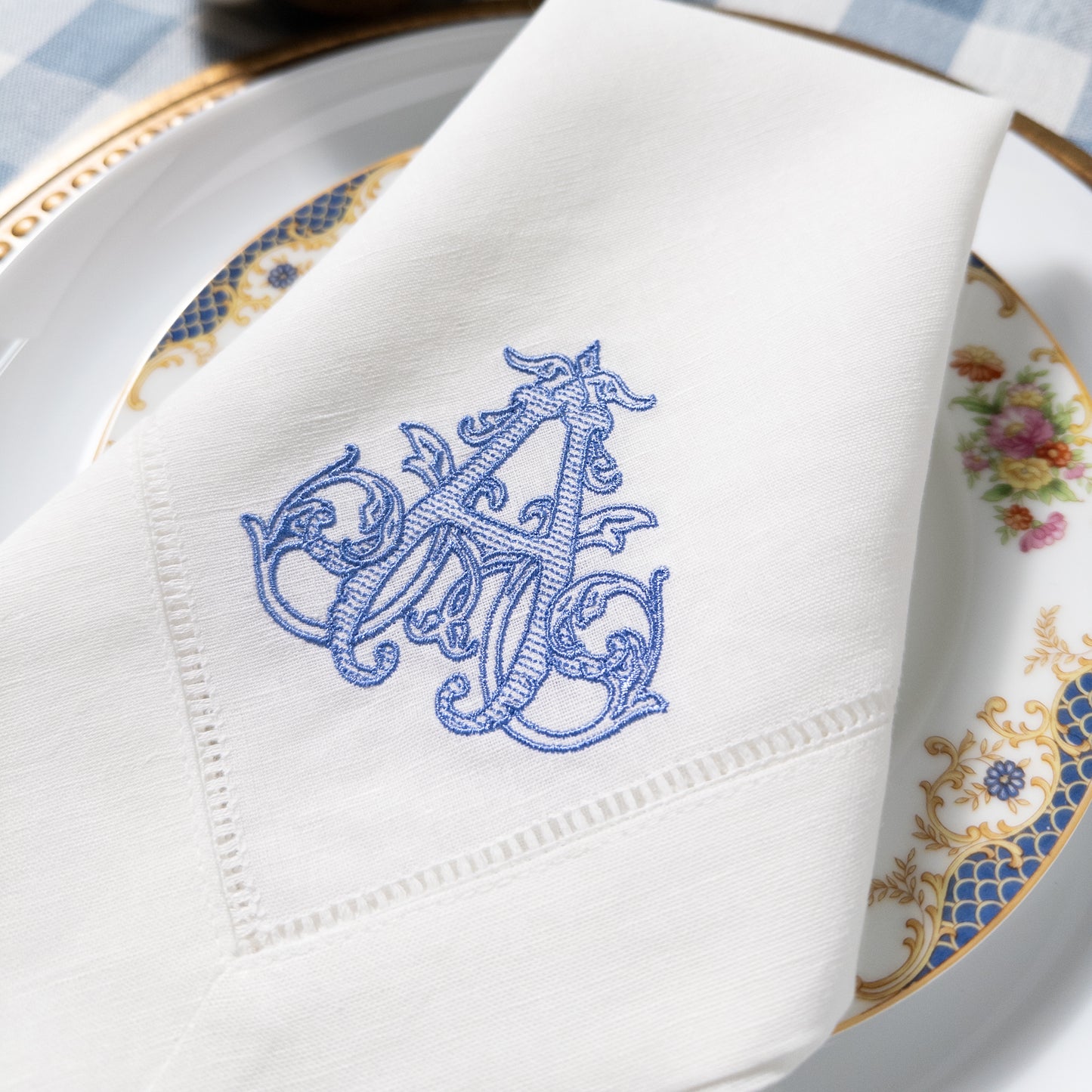 embroidered dinner napkins