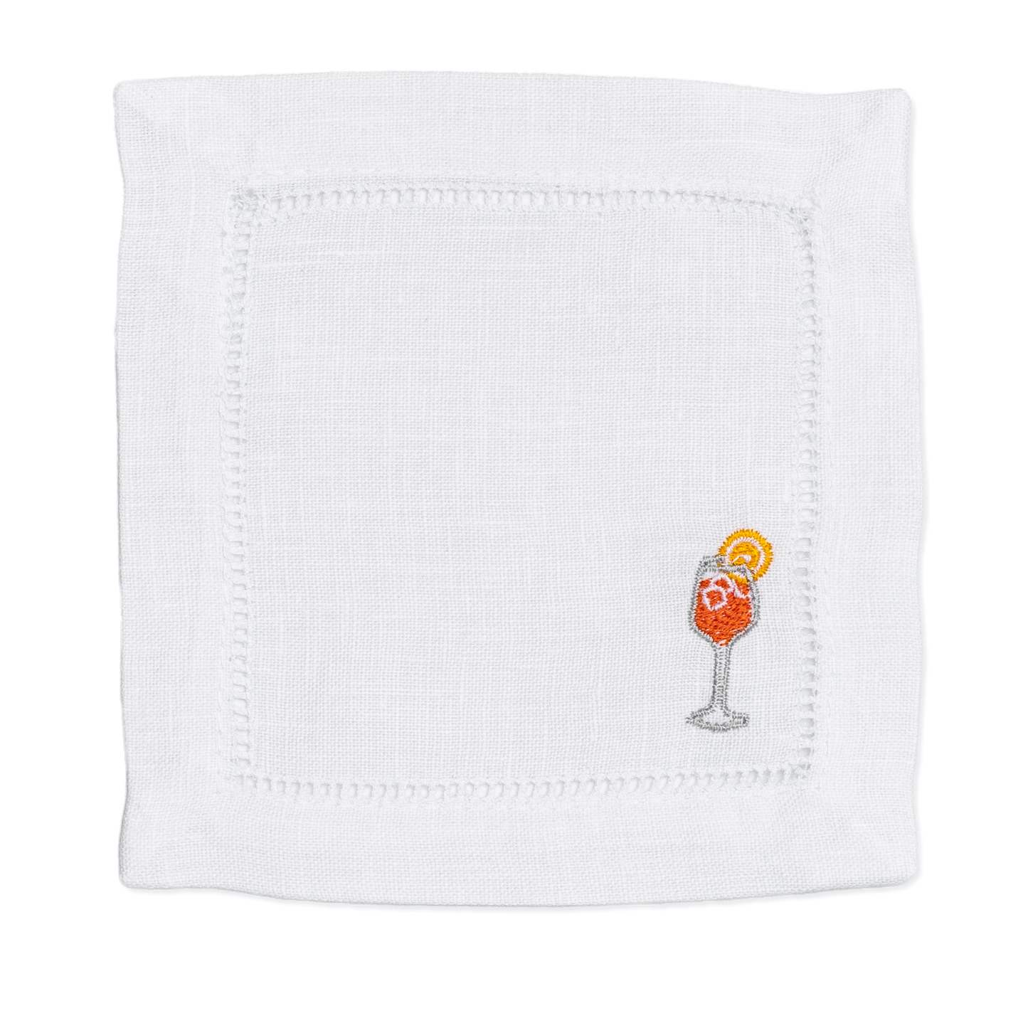 Embroidered Fabric Napkins with Cocktail Emoji Birthday Gift