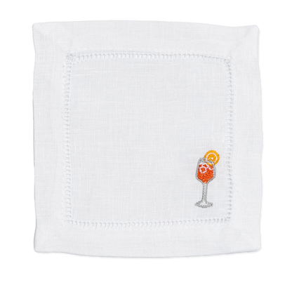 Embroidered Fabric Napkins with Cocktail Emoji Birthday Gift