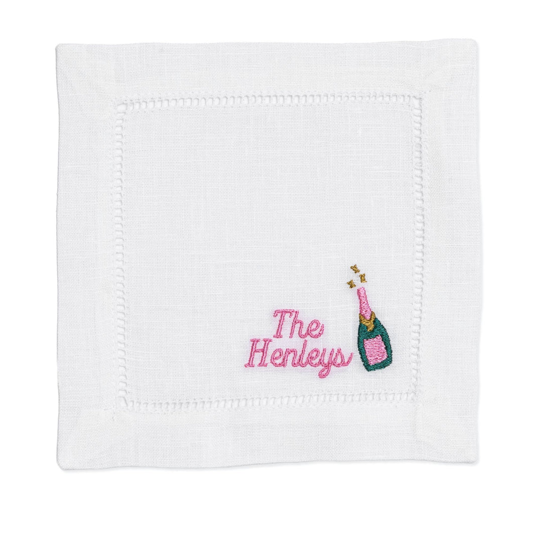 Embroidered Cocktail Napkins with Reusable Acrylic Box main image 1