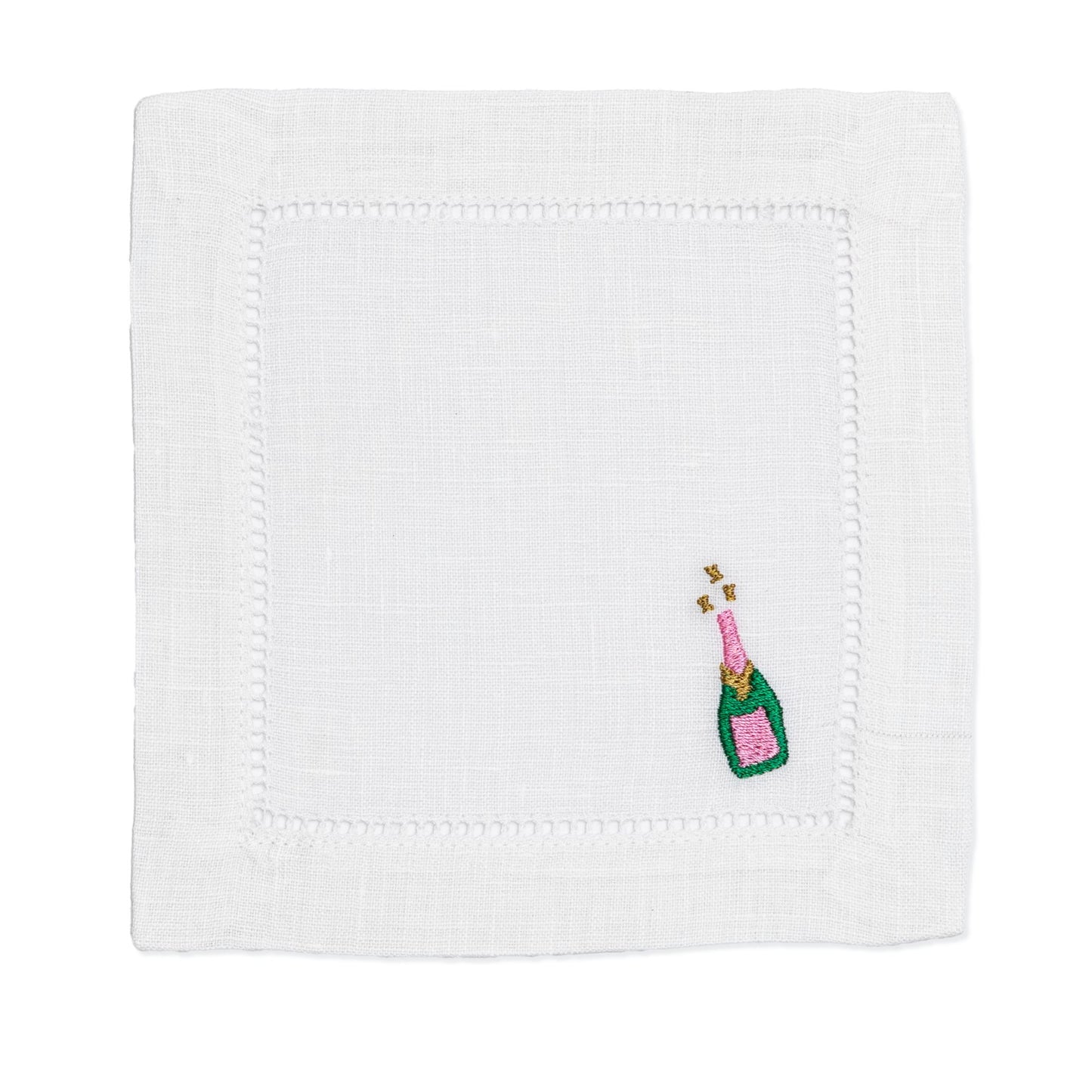 Embroidered Cocktail Napkins with Cocktail Emoji