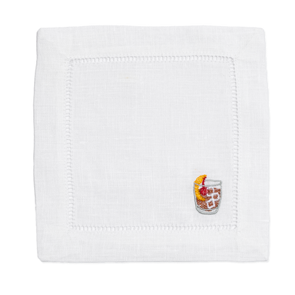 Embroidered Cloth Napkins with Cocktail Emoji Christmas Gift