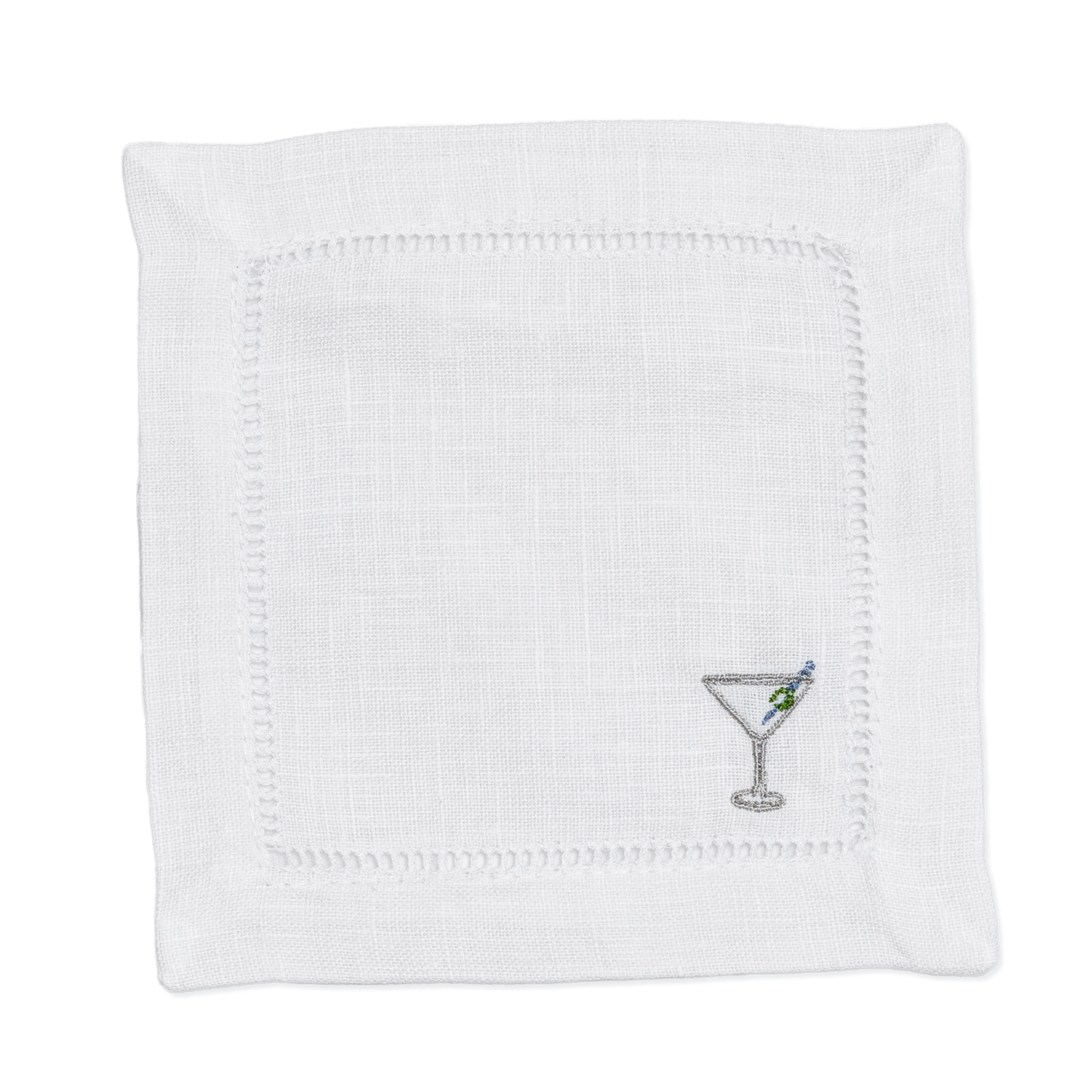 Embroidered Napkins with Cocktail Emoji Newlywed Gift