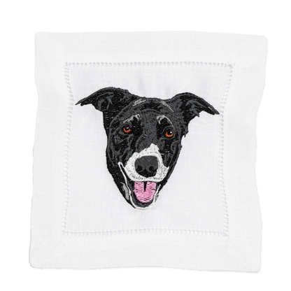 Custom Embroidered Dog or Cat Linen Napkins Newlywed Gift