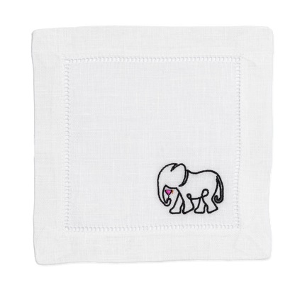 Custom Embroidered Linen Napkins with Logo, Design, Crest or Monogram Housewarming Gift