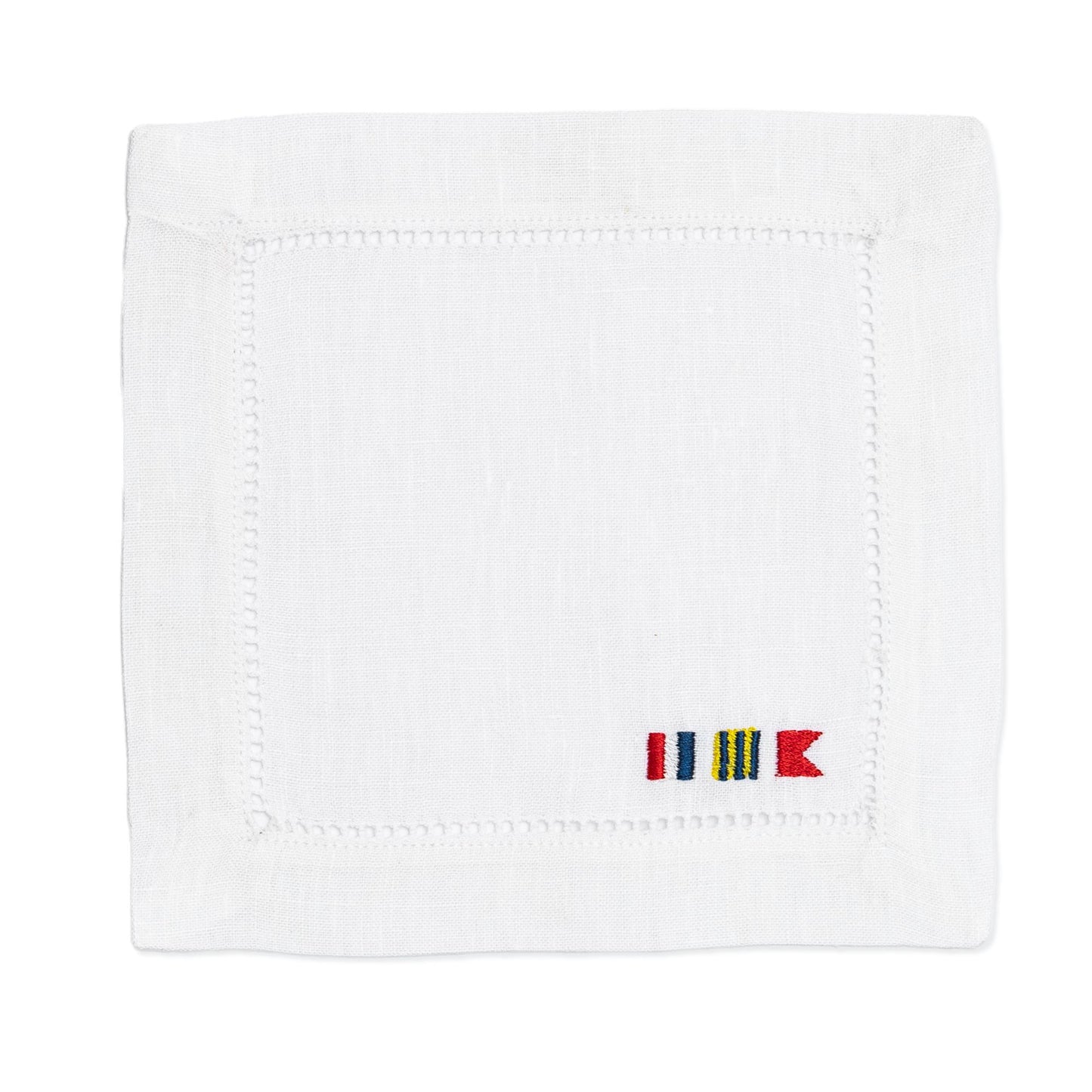 Embroidered Cocktail Napkins Monogrammed Nautical Flag, Martime Flag, Alphabet Flag