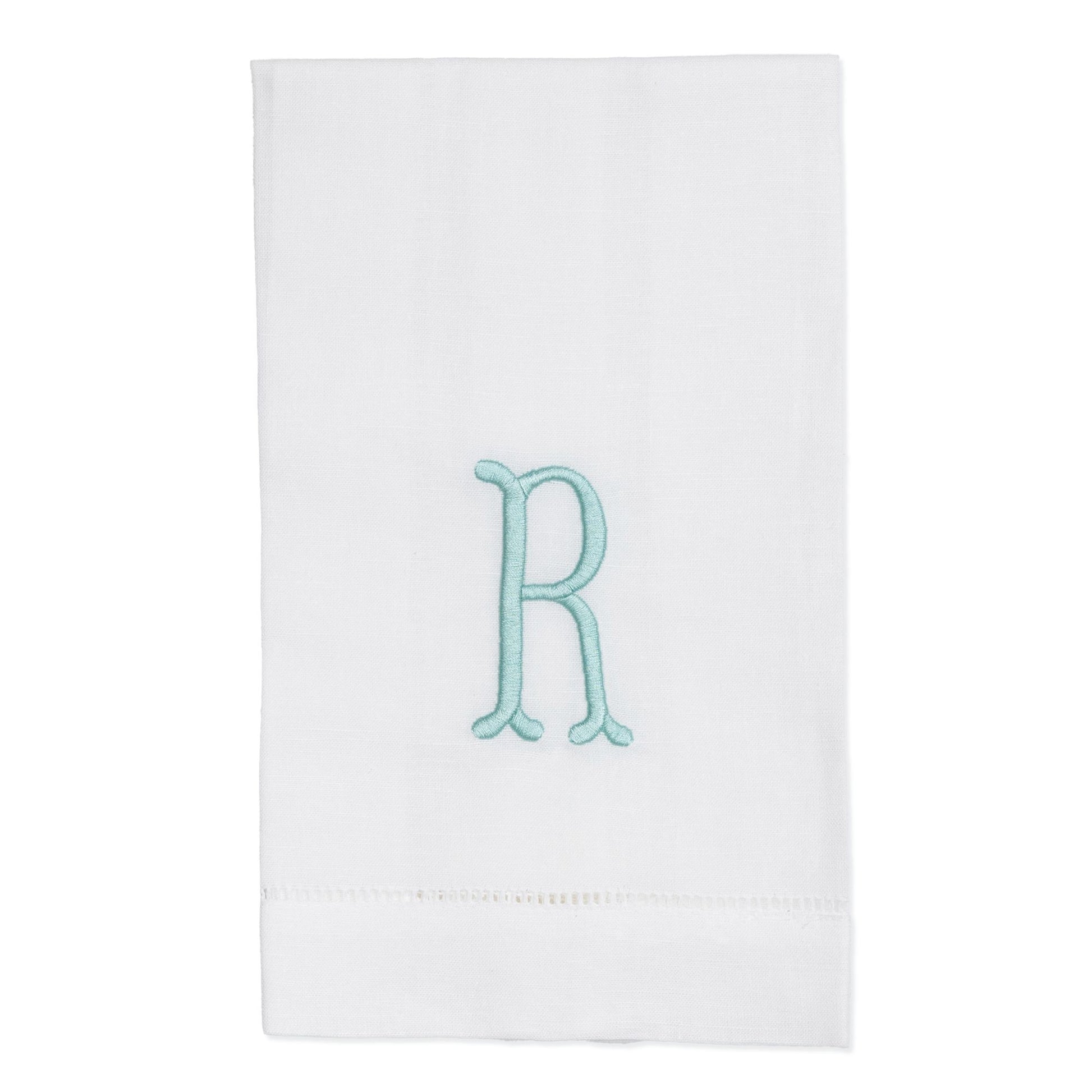 Embroidered Serviettes with Fishtail Single Letter Monogram Christmas Gift