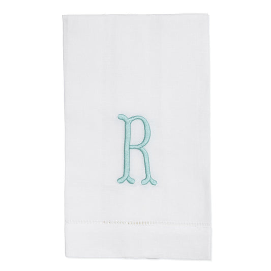 Embroidered Serviettes with Fishtail Single Letter Monogram Christmas Gift