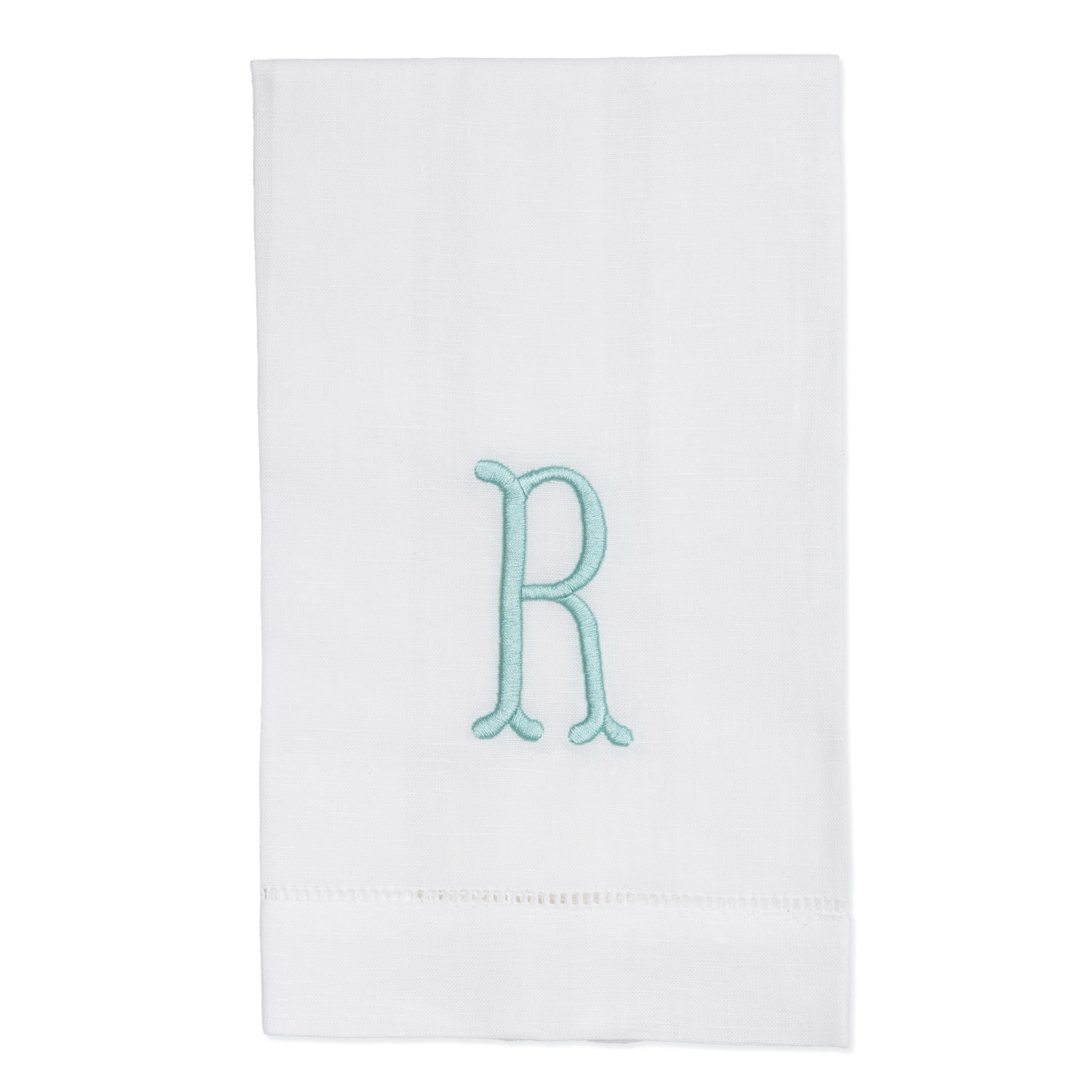 Embroidered Serviettes with Fishtail Single Letter Monogram Christmas Gift