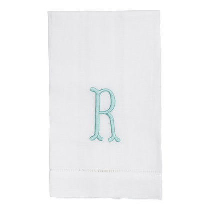 Embroidered Serviettes with Fishtail Single Letter Monogram Christmas Gift