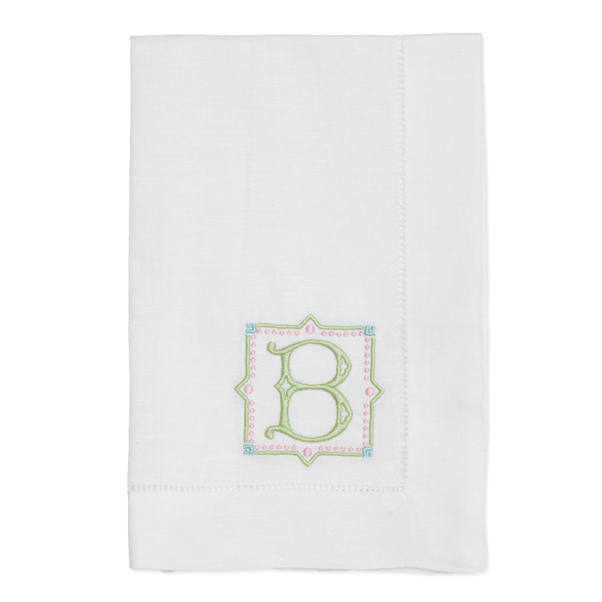 Embroidered Napkins with Formal Single Letter Monogram Housewarming Gift