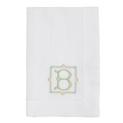 Embroidered Napkins with Formal Single Letter Monogram Housewarming Gift