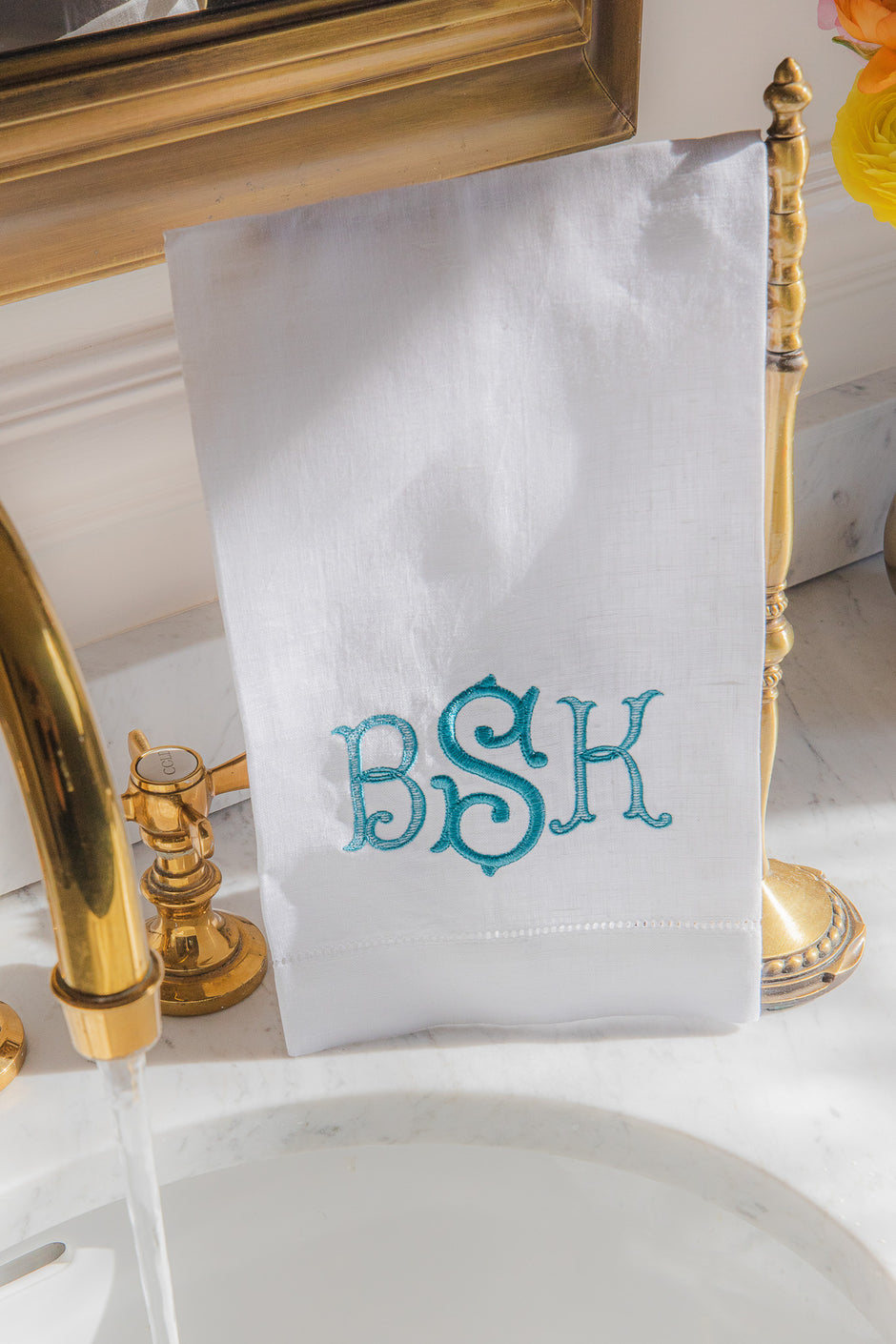 Custom Embroidered Hand Towels Threads & Honey