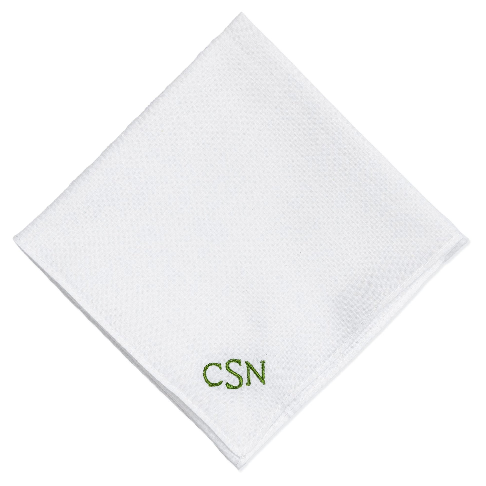 Mens Embroidered Handkerchiefs with Minimalist Classic Monogram