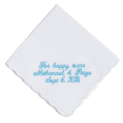 Custom Embroidered Handkerchiefs with Text, Design or Logo