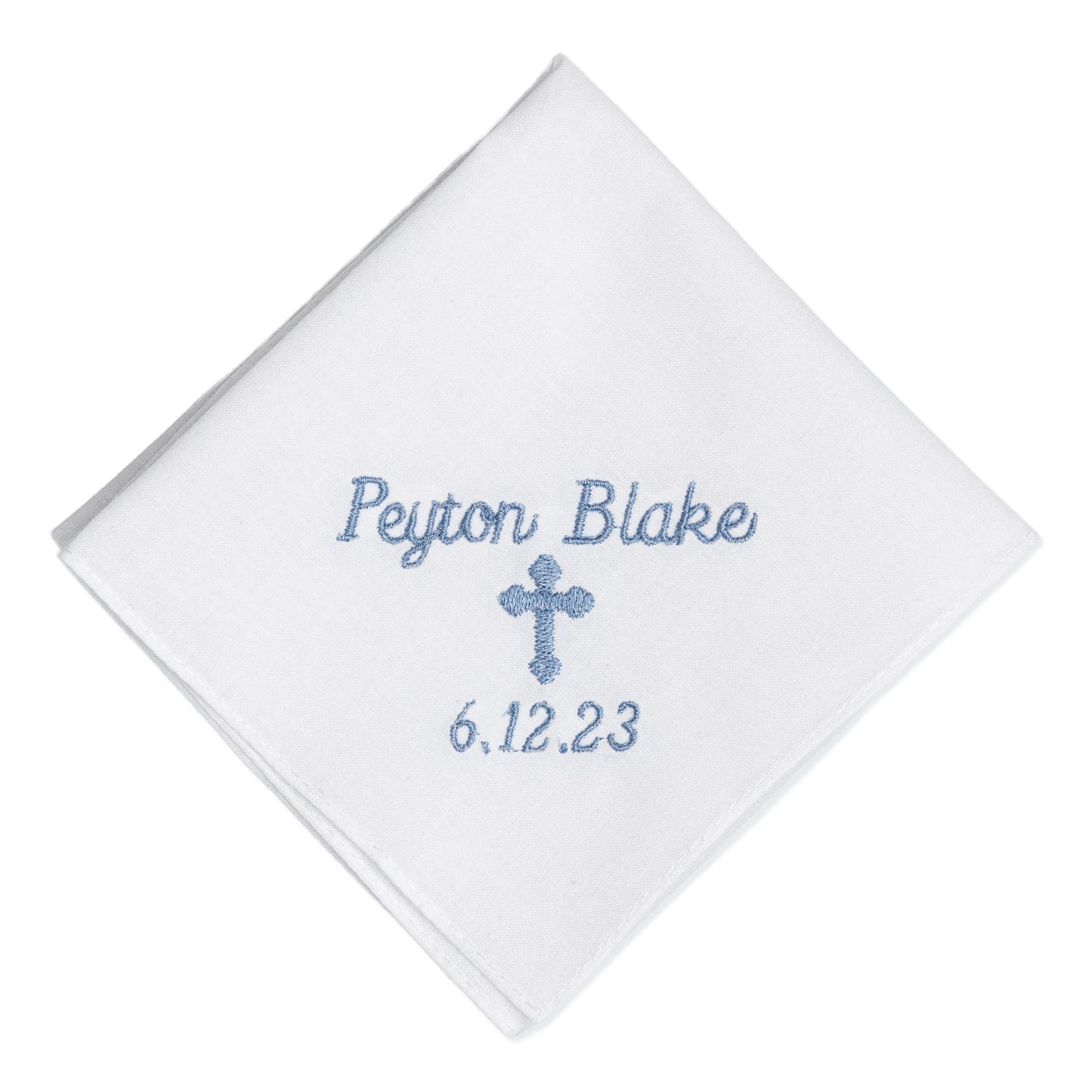 Custom Embroidered Baptism Handkerchiefs