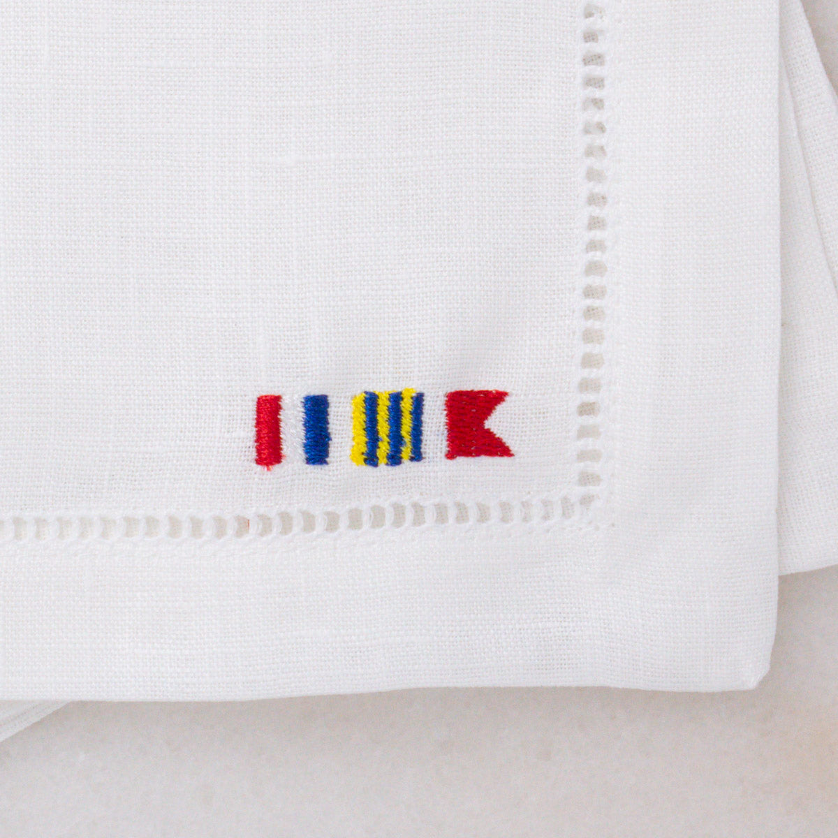 Embroidered Cocktail Napkins | Monogrammed Nautical Flag, Martime Flag, Alphabet Flag