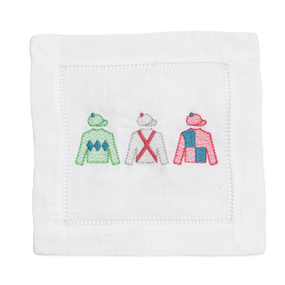 Embroidered Kentucky Derby Fabric Napkins Christmas Gift