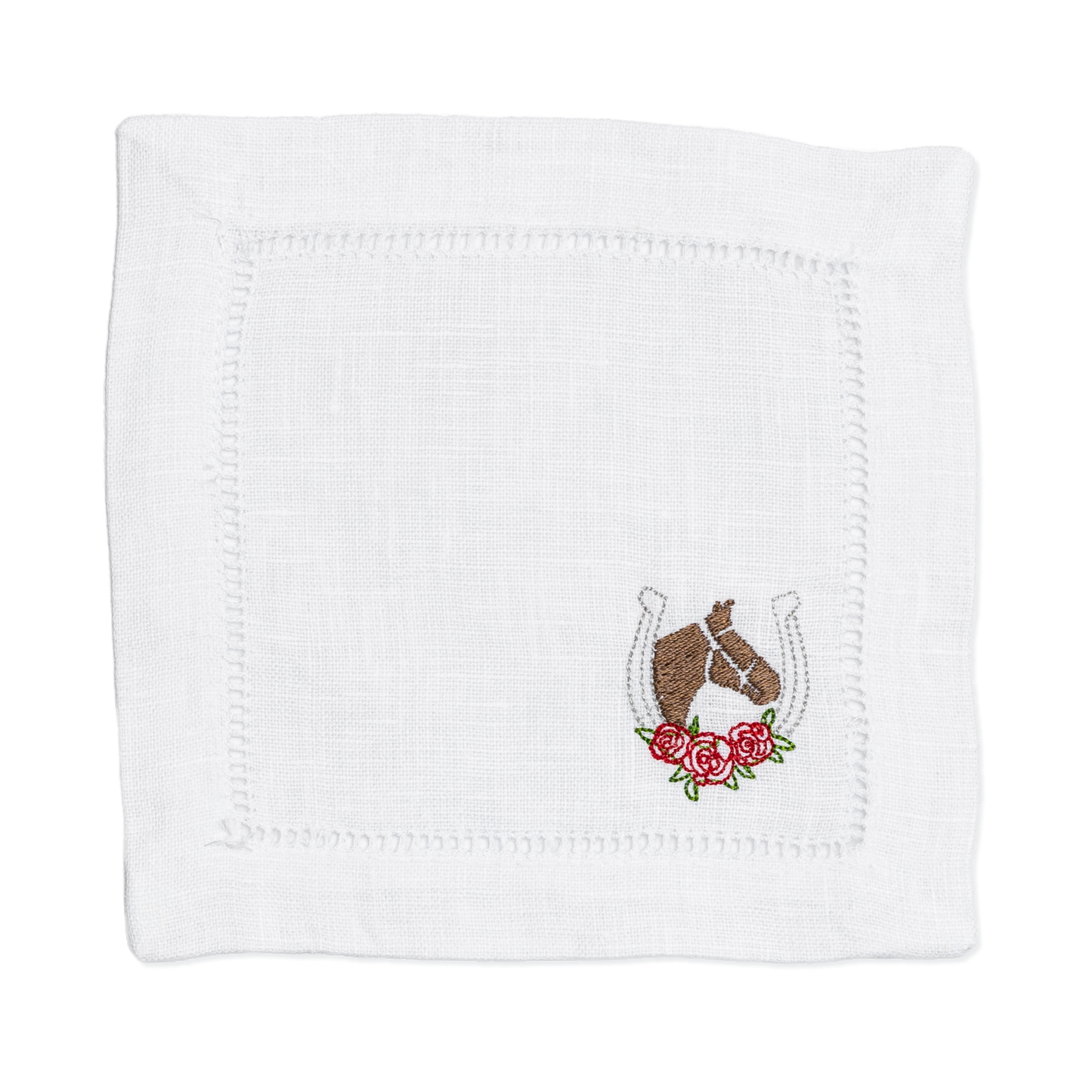 Embroidered Vintage Kentucky Derby Beverage Napkins Birthday Gift