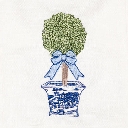 Embroidered Chinoiserie Tree Tissue Box Cover