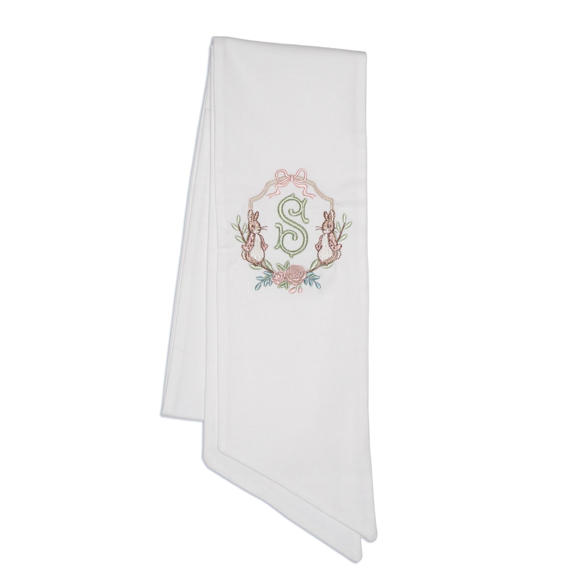 Embroidered Easter Bunny Monogrammed Wreath Sash – Threads & Honey