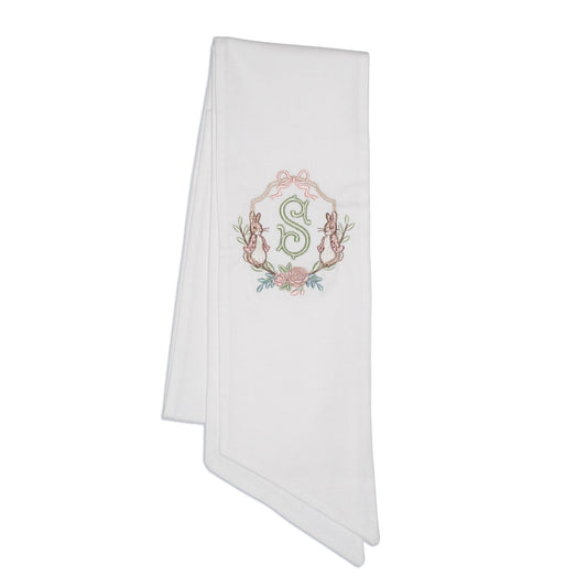 Embroidered Easter Bunny Monogrammed Wreath Sash