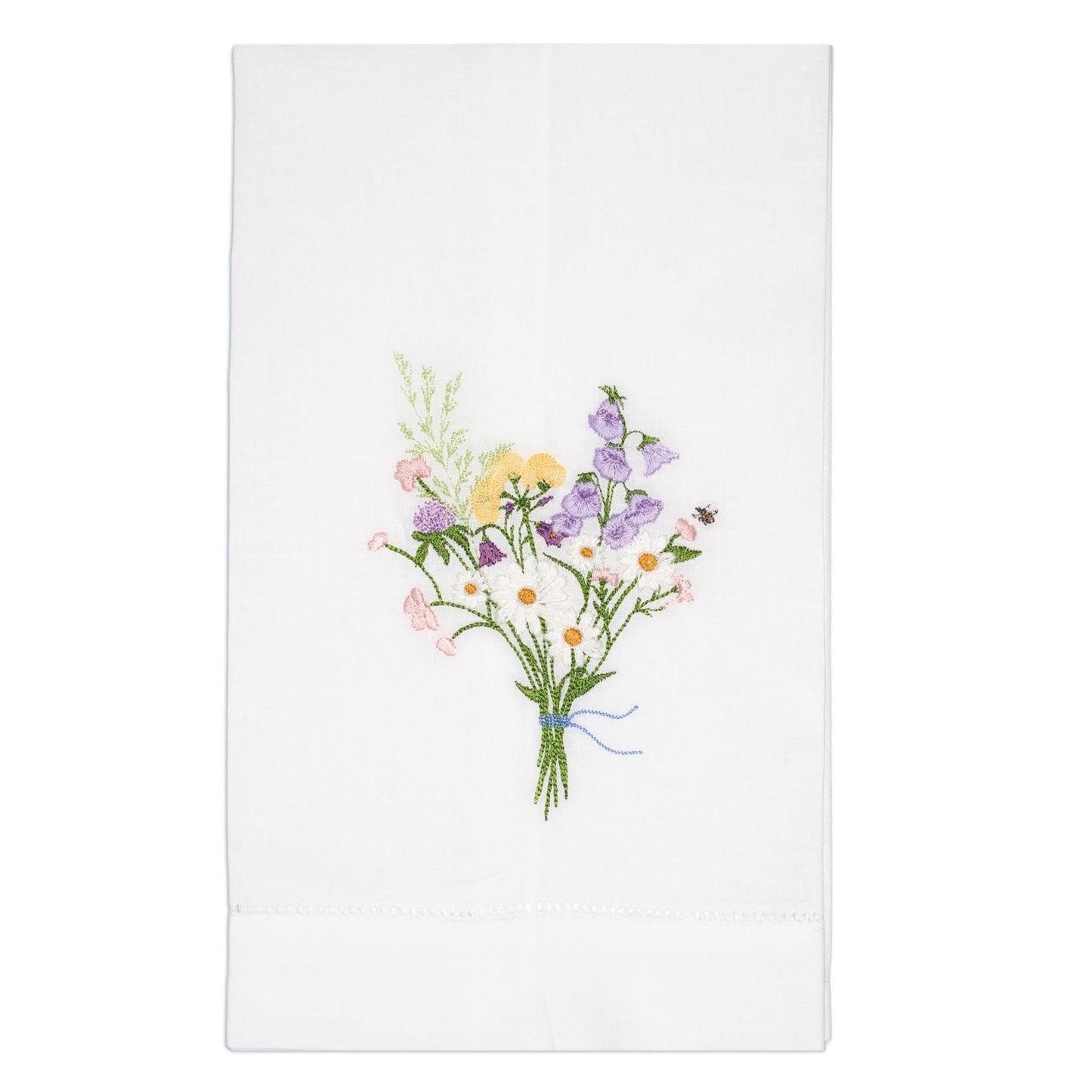 Embroidered Wildflower Bouquet Hand Towel