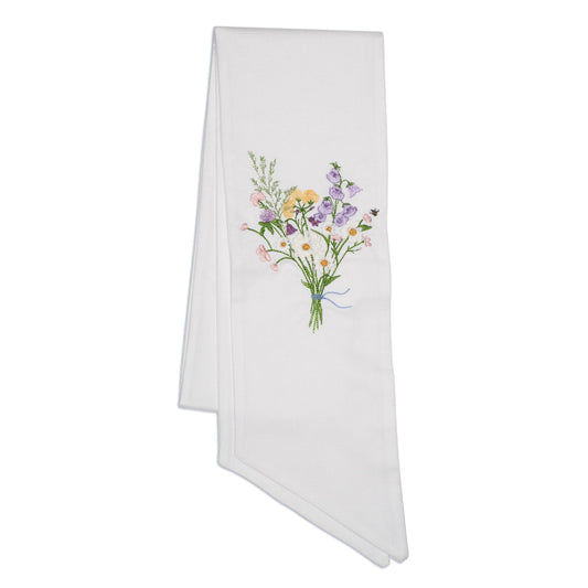 Embroidered Wildflower Bouquet Wreath Sash