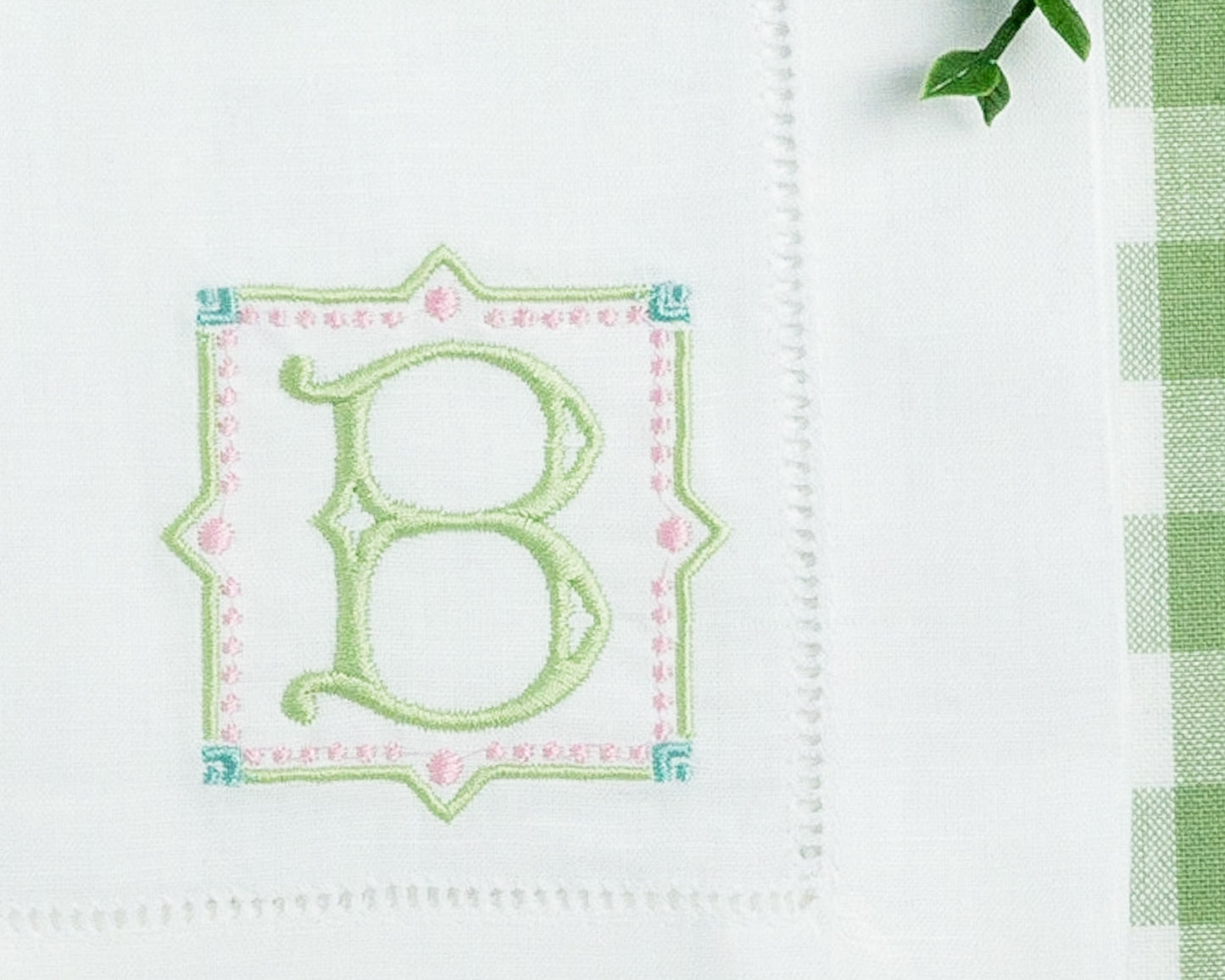Embroidered Hand Towel Antique Single Letter Monogram