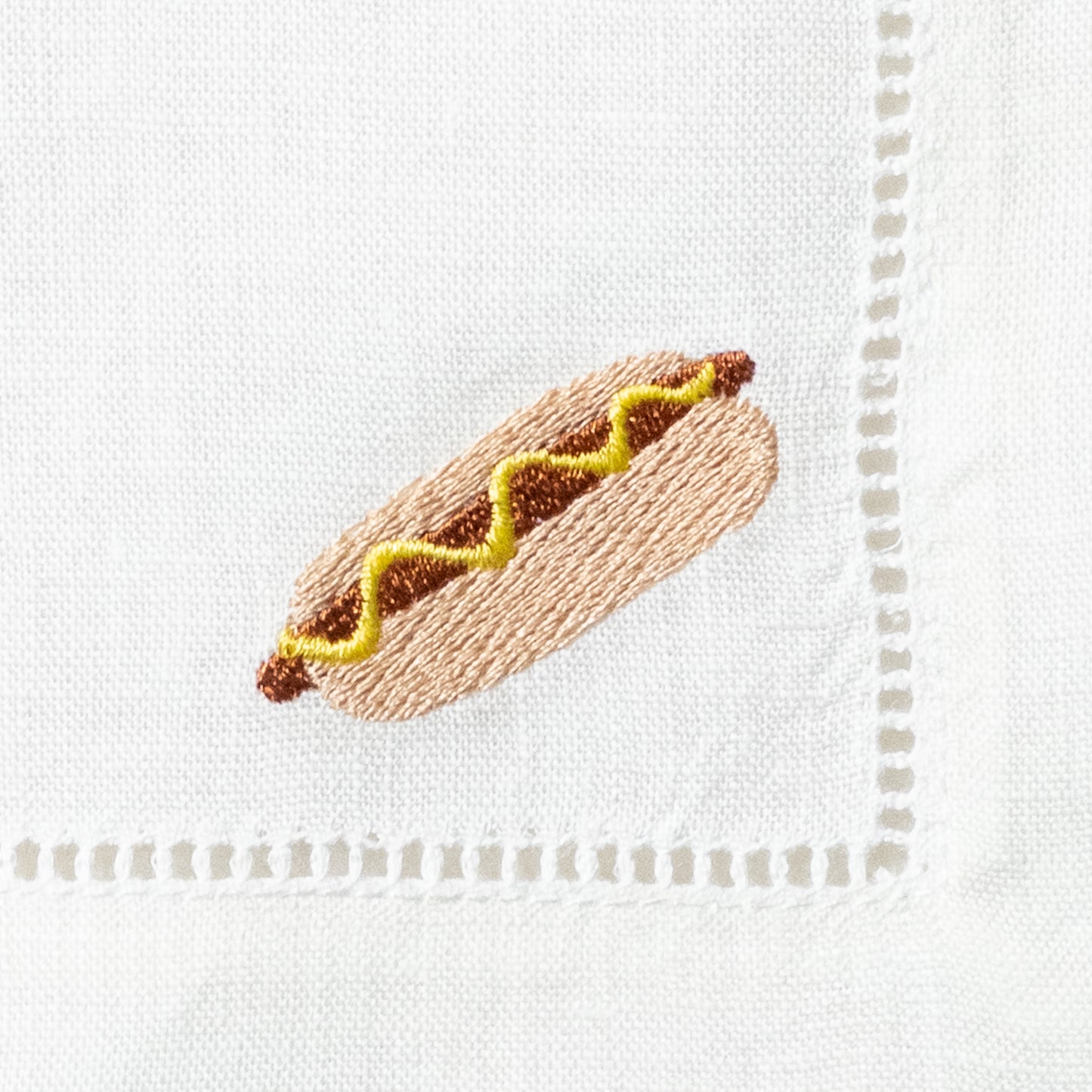 Embroidered Cocktail Napkins with Food Set Emoji