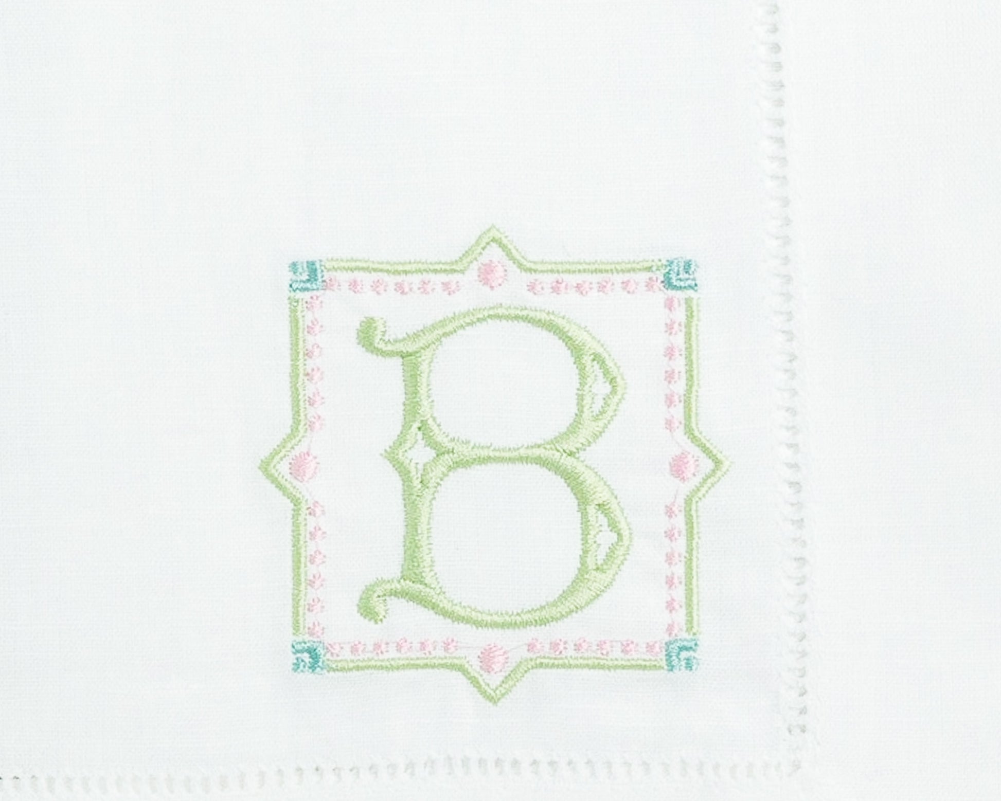 Embroidered Hand Towel Antique Single Letter Monogram