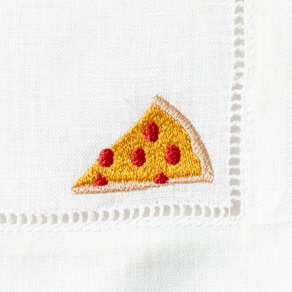 Embroidered Cocktail Napkins with Food Set Emoji