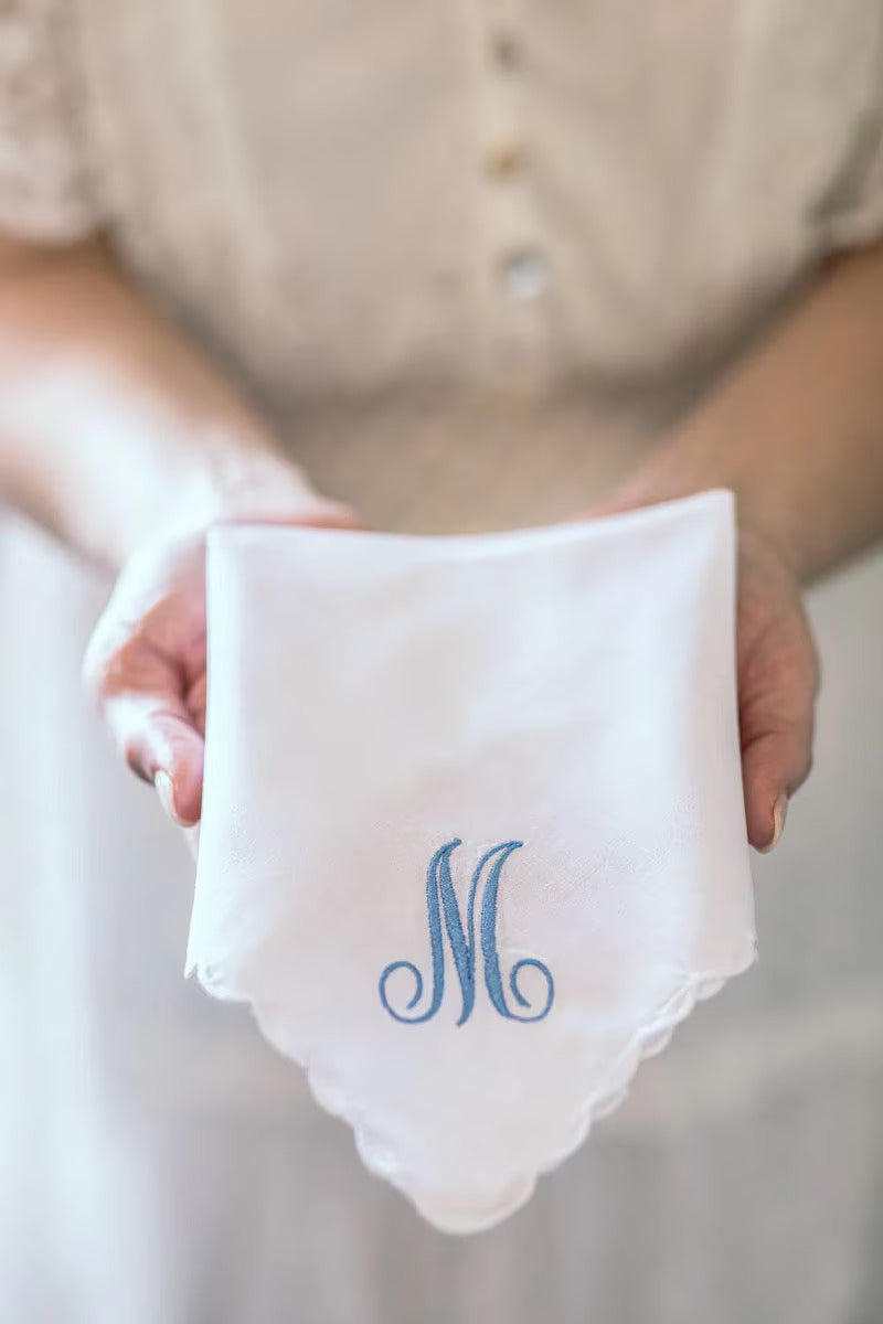 Two Custom Embroidered Parent Gift Handkerchiefs sale