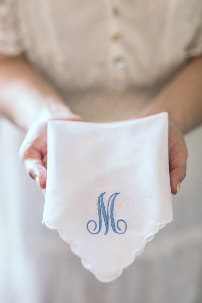 Custom Embroidered Wedding Handkerchiefs for Bride