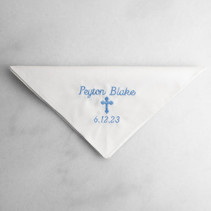 Custom Embroidered Baptism Handkerchiefs