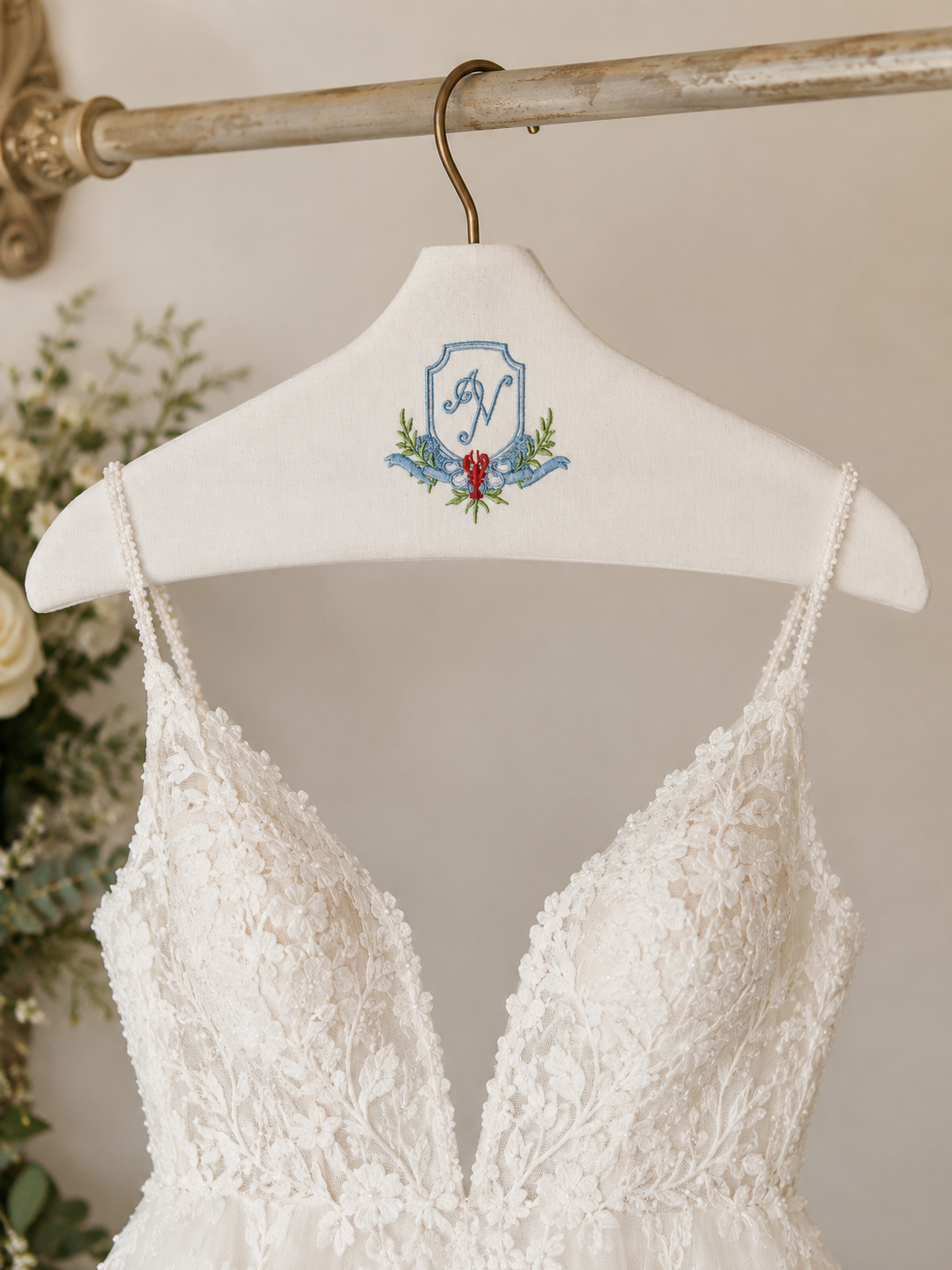 Custom Embroidered Hanger Cover with Logo, Crest, Monogram, or Design