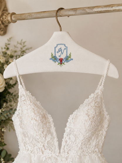 Custom Embroidered Hanger Cover with Logo, Crest, Monogram, or Design