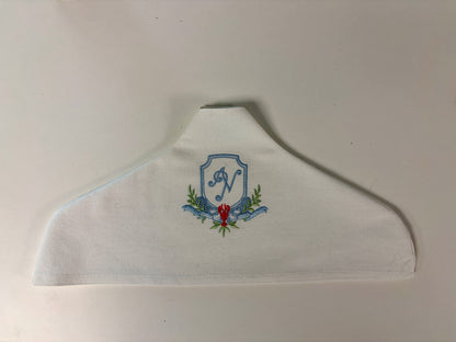 Custom Embroidered Hanger Cover with Logo, Crest, Monogram, or Design